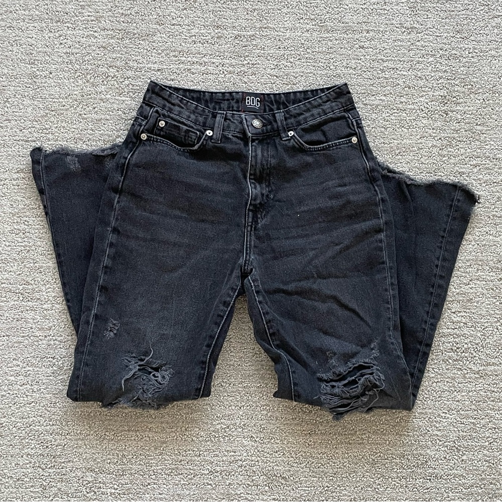 Urban Outfitters Jeans High Rise Flare Ripped Denim Casual Summer Y2K Grunge - Picture 2 of 4